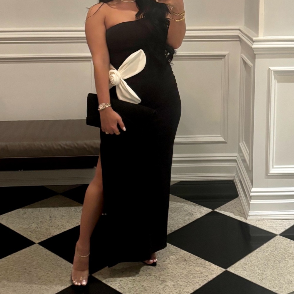 Black and White Evening Dress